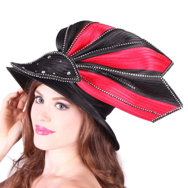 51141 Black/Red Ribbon Hat