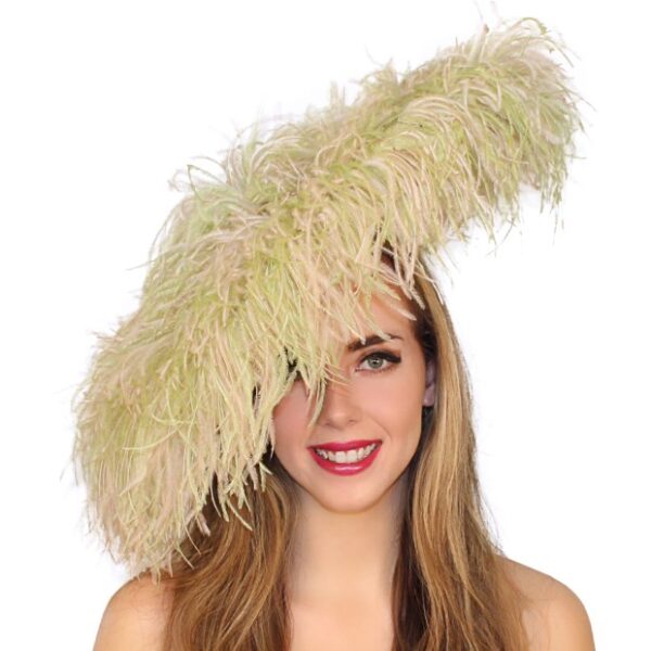 52325 Beige/Olive Derby Fancy Fascinator with Headband