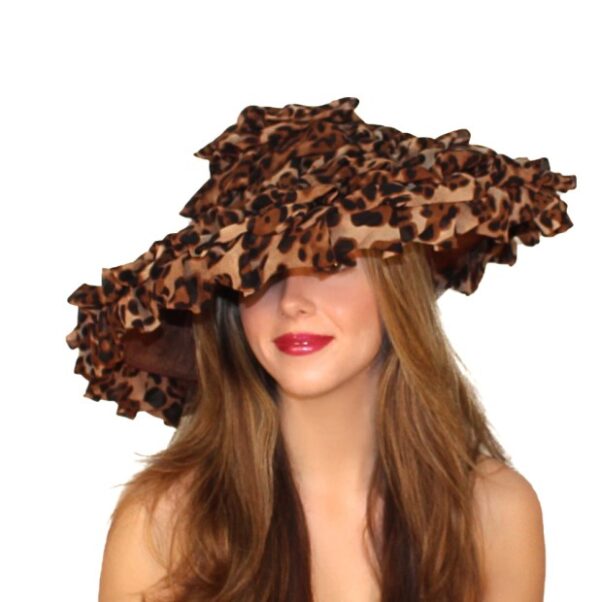 52415 Leopard Print Large Organza Fascinator