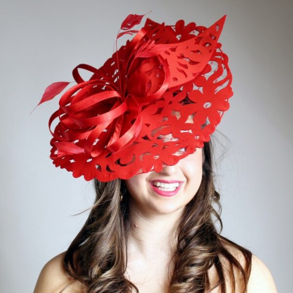 52681 Red, Soft Fabric Fascinator