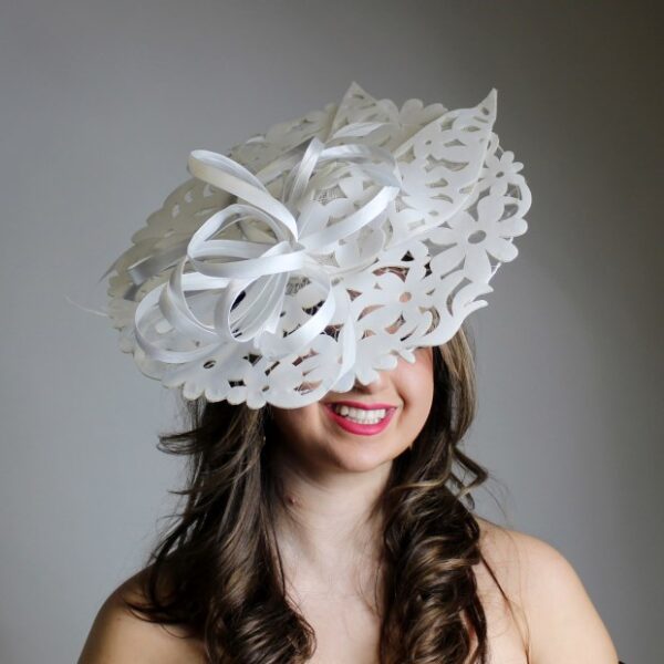 52681 White, Soft Fabric Fascinator