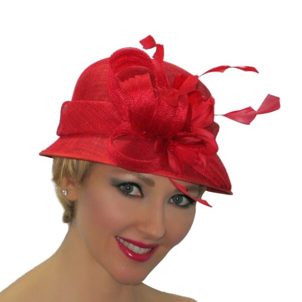 52785 Red Sinamay Hat with Bow