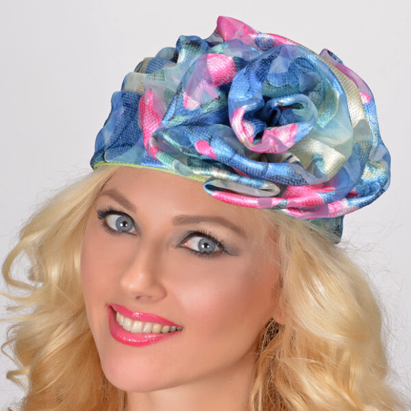 52846 Purple Elegant Flowered Printed Brimless Hat