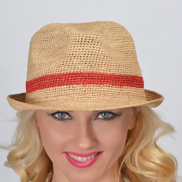 52852 Natural Fedora Woven Raffia Hat