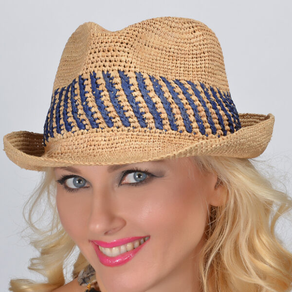 52854 Natural Fedora Woven Raffia Hat