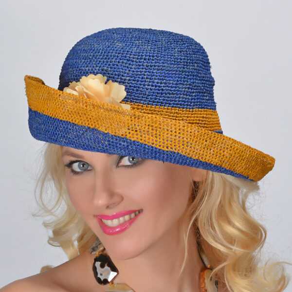 52856 Royal Turn-up Woven Raffia Hat