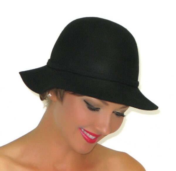 52872 Black Floppy Wool Hat