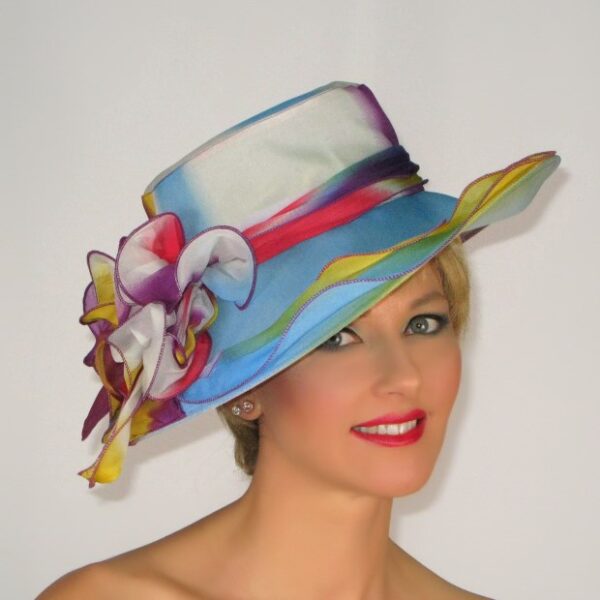 52914 Purple Multicolored Organza Hat