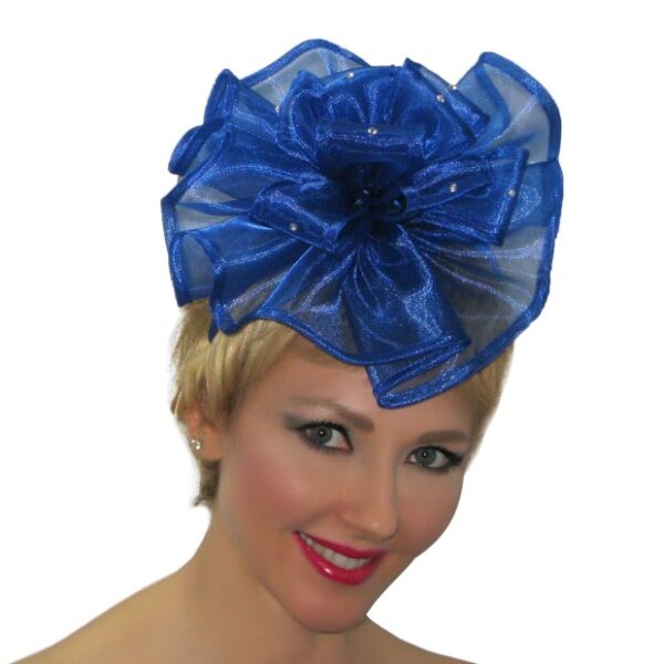 52989 Royal Small Organza Fascinator with Headband