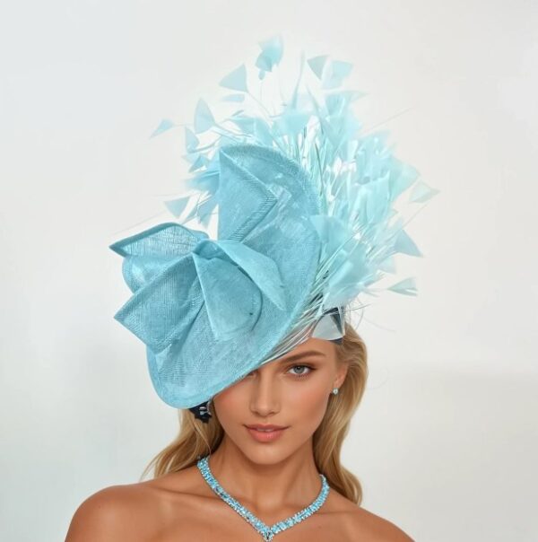 5436 Beautifully Designed Turquoise Fascinator for the Derby